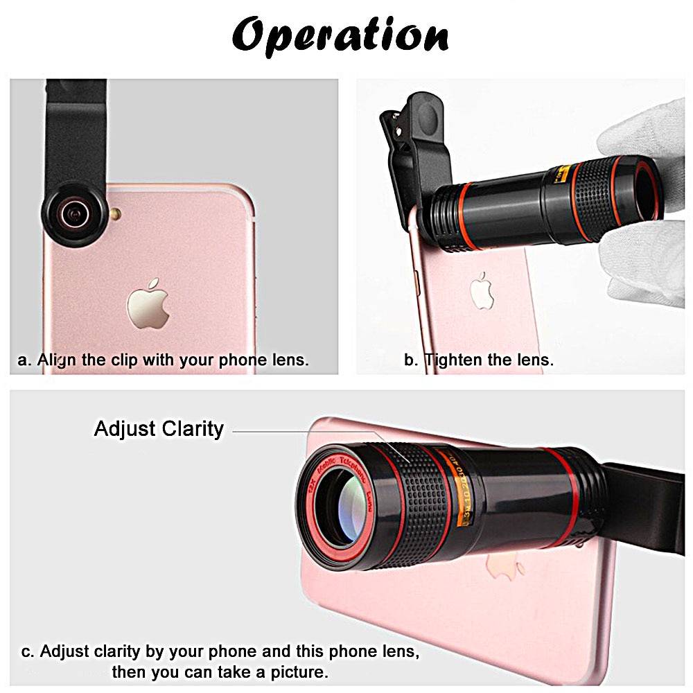 Mobile Phone Camera Lens 12X Zoom Best Sellers Camera Lenses Phone Accessories Color : Black Mobile Phone Camera Lens 12X Zoom Best Sellers Camera Lenses Phone Accessories Color : Black