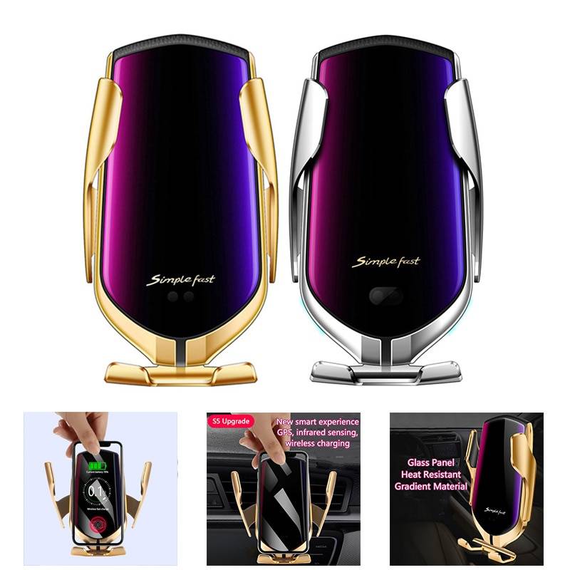 Smart Induction Car Phone Holder With Wireless Charger Phone Accessories Smart Induction Car Phone Holder Wireless Charging Car Holder Car Charger for iPhone Xs Max XR Samsung