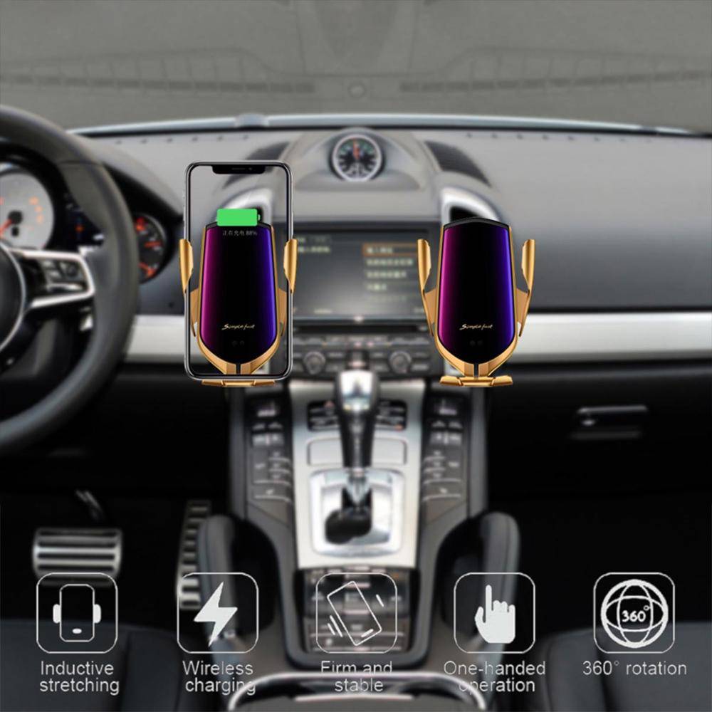 Smart Induction Car Phone Holder With Wireless Charger Phone Accessories Smart Induction Car Phone Holder Wireless Charging Car Holder Car Charger for iPhone Xs Max XR Samsung