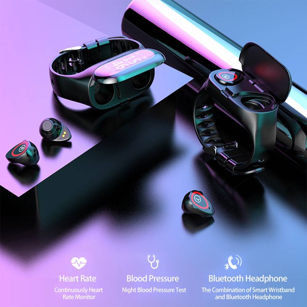 Intelligent Bracelet with Bluetooth Earphone Accessories Best Sellers LEMFO M1 Newest AI Smart Watch With Bluetooth Earphone Heart Rate Monitor Smart Wristband Long Time Standby Sport Watch Men