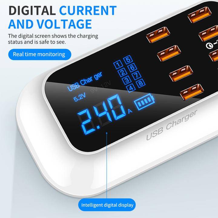 8 Ports Quick USB Charger 3.0 Led Display Phone Accessories 8 Ports Quick USB Charger 3.0 Led Display Phone Accessories Phone Chargers Type : EU Plug|US Plug|AU Plug|UK Plug