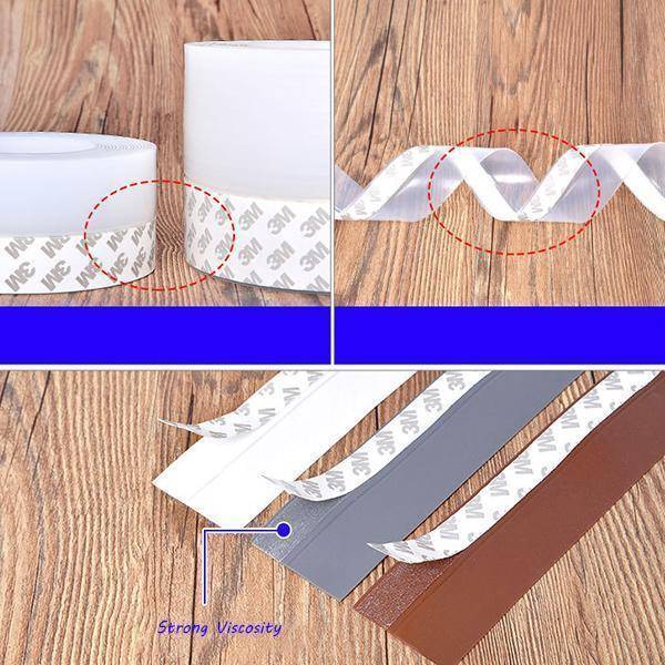 Weather Stripping Door Seal Strip Home Goods 5M Self Adhesive Door Seal Strip Weather Strip Silicone Soundproofing Window Seal Draught Dust Insect Door Strip 25MM/35MM/45MM Color : Translucent|White|Gray|Brown|Black