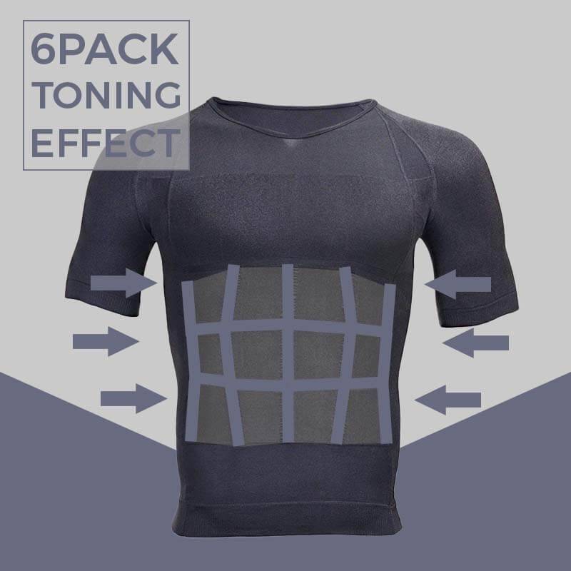 THE ULTRA-DURABLE BODY TONING SHIRT Apparel Best Sellers Men Gynecomastia Corsets Slimming Boobs Body Shaper Compression T-shirt Abdomen Control Big Belly Reducer Posture Corrector DSM Color : Black|Blue|White