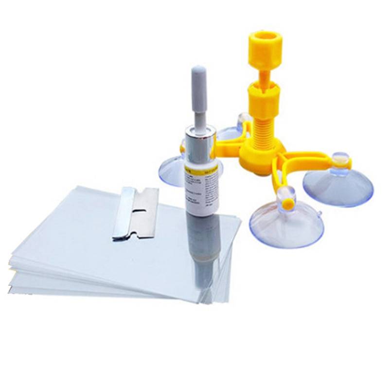 Cracked Glass Corrector Set Home Goods Windshield Repair Kit Quick Fix Car Cracked Glass Windscreen Repair Tool Kit Resin Sealer DIY Auto Window Screen Polishing Color : Yellow