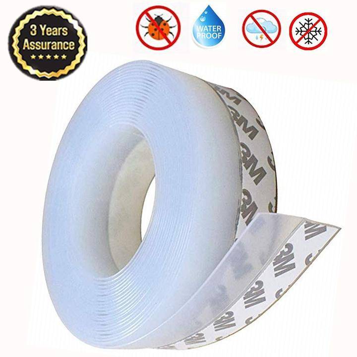 Weather Stripping Door Seal Strip Home Goods 5M Self Adhesive Door Seal Strip Weather Strip Silicone Soundproofing Window Seal Draught Dust Insect Door Strip 25MM/35MM/45MM Color : Translucent|White|Gray|Brown|Black