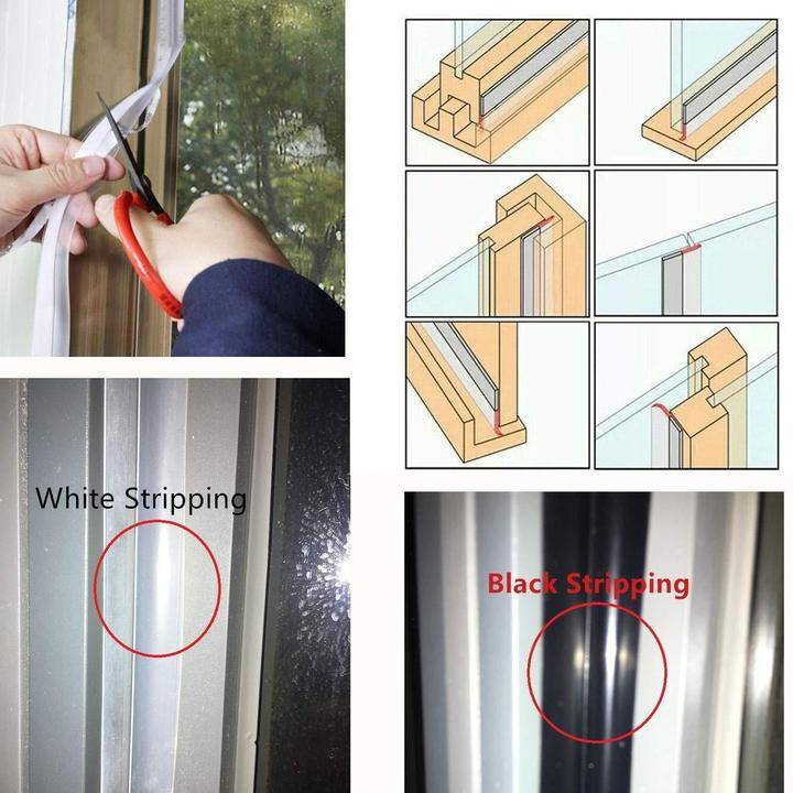 Weather Stripping Door Seal Strip Home Goods 5M Self Adhesive Door Seal Strip Weather Strip Silicone Soundproofing Window Seal Draught Dust Insect Door Strip 25MM/35MM/45MM Color : Translucent|White|Gray|Brown|Black