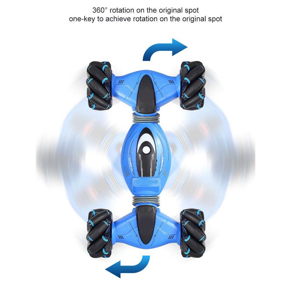Gesture Control – Double Sided Stun Car Toys HOT Remote Control Stunt Car Gesture Induction Twisting Off-Road Vehicle Light Music Drift Dancing Side Driving Toy Gift for Kid Color : Red|Blue