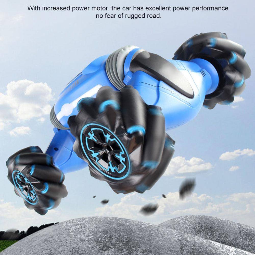 Gesture Control – Double Sided Stun Car Toys HOT Remote Control Stunt Car Gesture Induction Twisting Off-Road Vehicle Light Music Drift Dancing Side Driving Toy Gift for Kid Color : Red|Blue