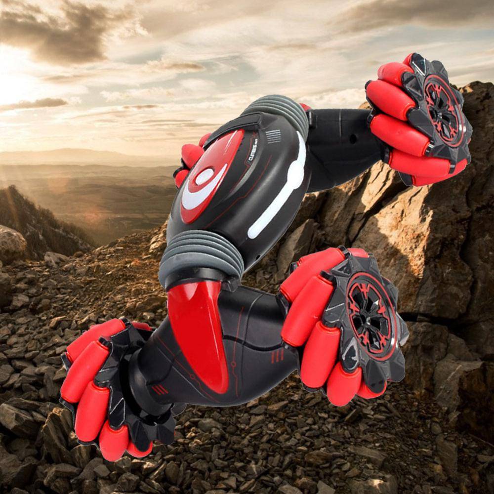 Gesture Control – Double Sided Stun Car Toys HOT Remote Control Stunt Car Gesture Induction Twisting Off-Road Vehicle Light Music Drift Dancing Side Driving Toy Gift for Kid Color : Red|Blue