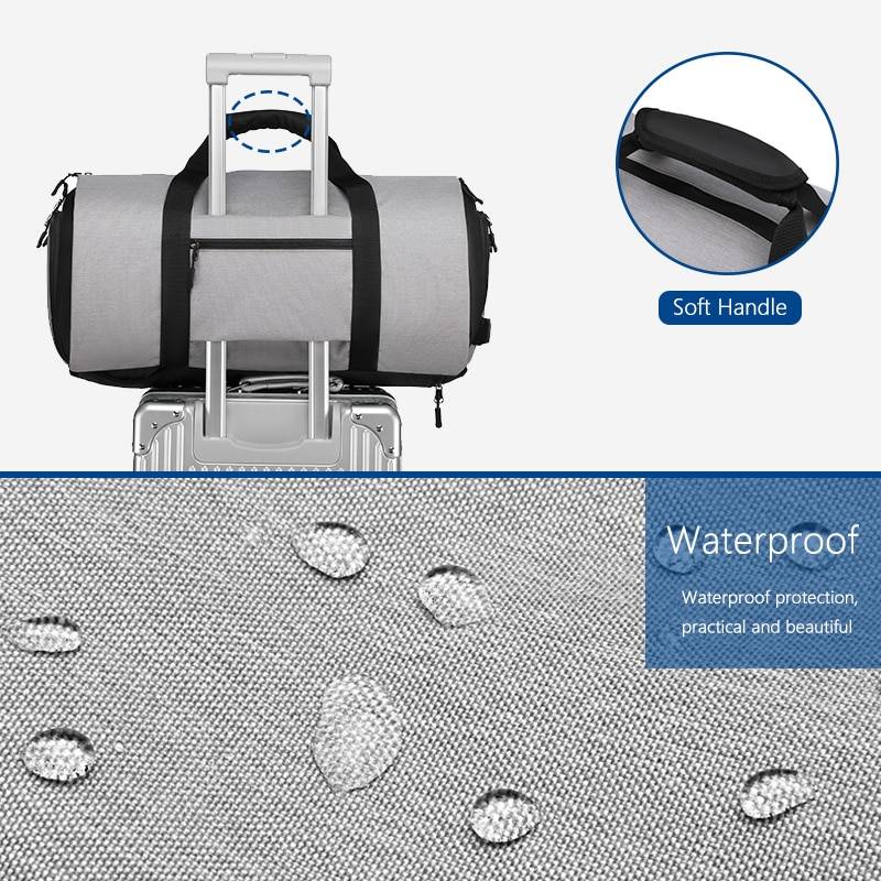 Ultimate Multi-Functional Travel Bag Backpacks & Bags OZUKO Multifunction Large Capacity Men Travel Bag Waterproof Duffle Bag for Trip Suit Storage Hand Luggage Bags with Shoe Pouch Color : Black|Gray