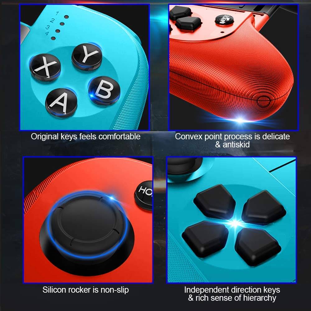 7007X Wireless Bluetooth Game Controller for 2020 Consumer Electronics New Saitake 7007F Wireless Bluetooth Game Controller Telescopic Gamepad Joystick for Samsung Xiaomi Huawei Android Phone PC Color : Black|Red blue