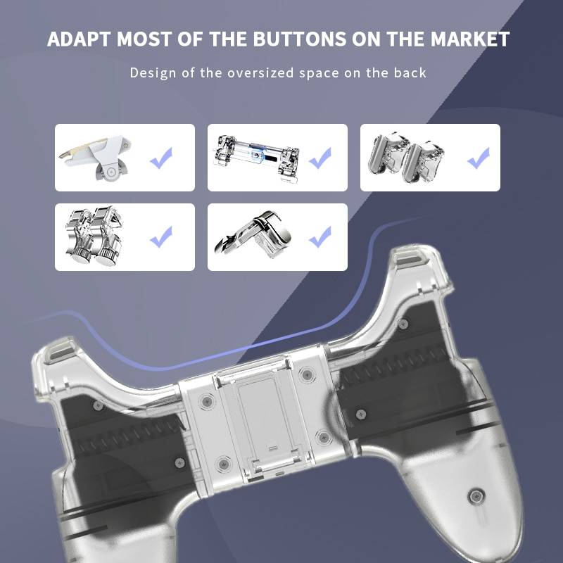 Elite Mobile Phone Gamepad Consumer Electronics DATA FROG Game Controller Gamepad For PUBG L1R1 Shooter Trigger Fire Button Gamepad Joystick For iPhone Android Mobile Phone Color : Tigger|Red tigger|Transparent Tigger|Sliver tigger|Blue tigger