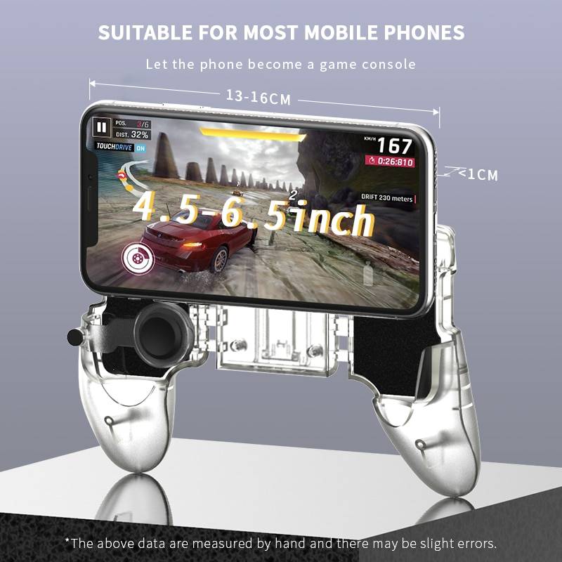 Elite Mobile Phone Gamepad Consumer Electronics DATA FROG Game Controller Gamepad For PUBG L1R1 Shooter Trigger Fire Button Gamepad Joystick For iPhone Android Mobile Phone Color : Tigger|Red tigger|Transparent Tigger|Sliver tigger|Blue tigger