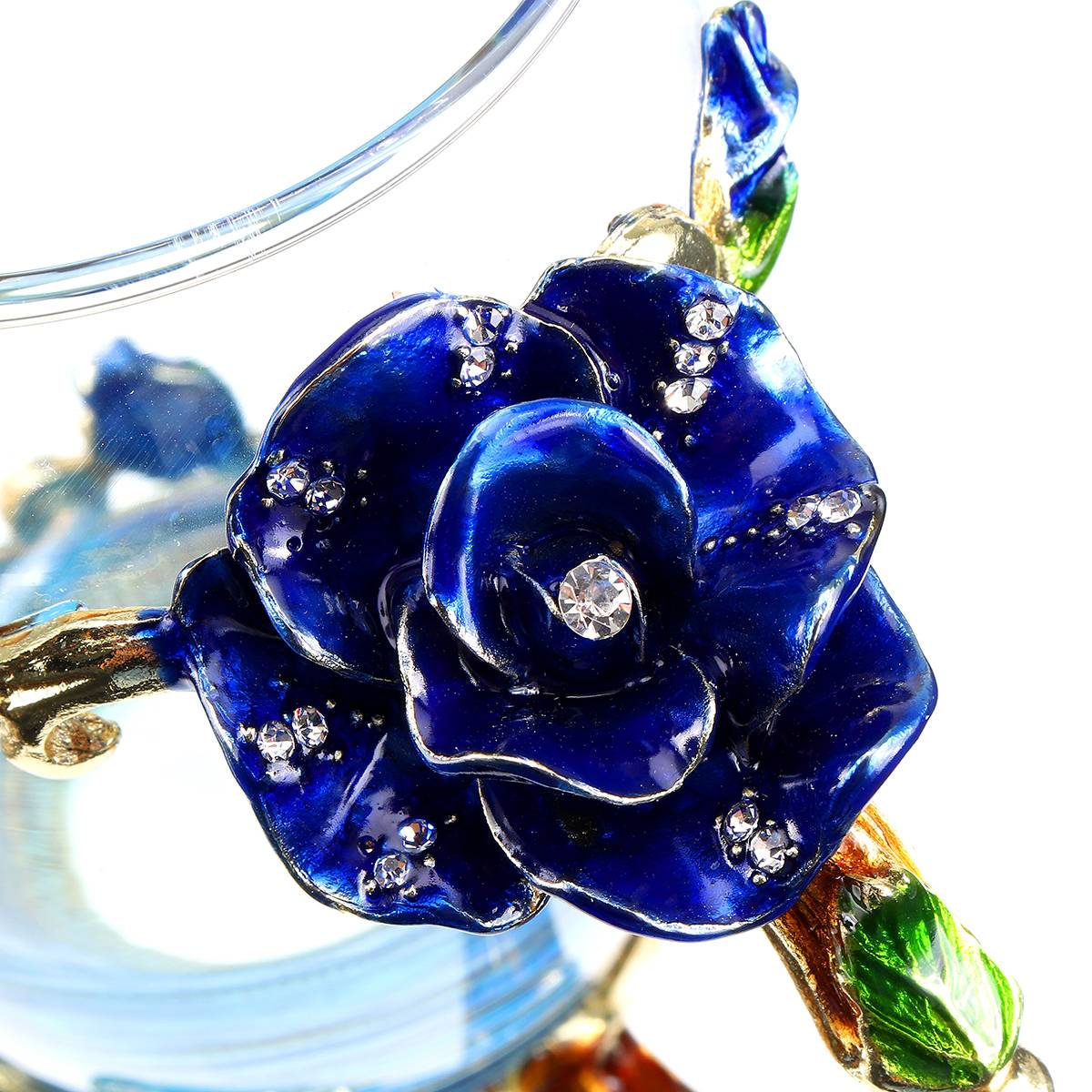 Handmade Beauty And Novelty Enamel Cup Home Goods Beauty And Novelty Enamel Coffee Cup Mug Flower Tea Glass Cups for Hot and Cold Drinks Tea Cup Spoon Set Perfect Wedding Gift Color : High Type|Short Type|Glass Tray