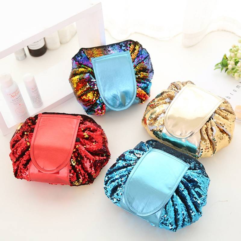 Sequin Make Up Cosmetics Bag Accessories Sequin Cosmetics Bag Accessories Color : Gold|Colorful|Red|Blue