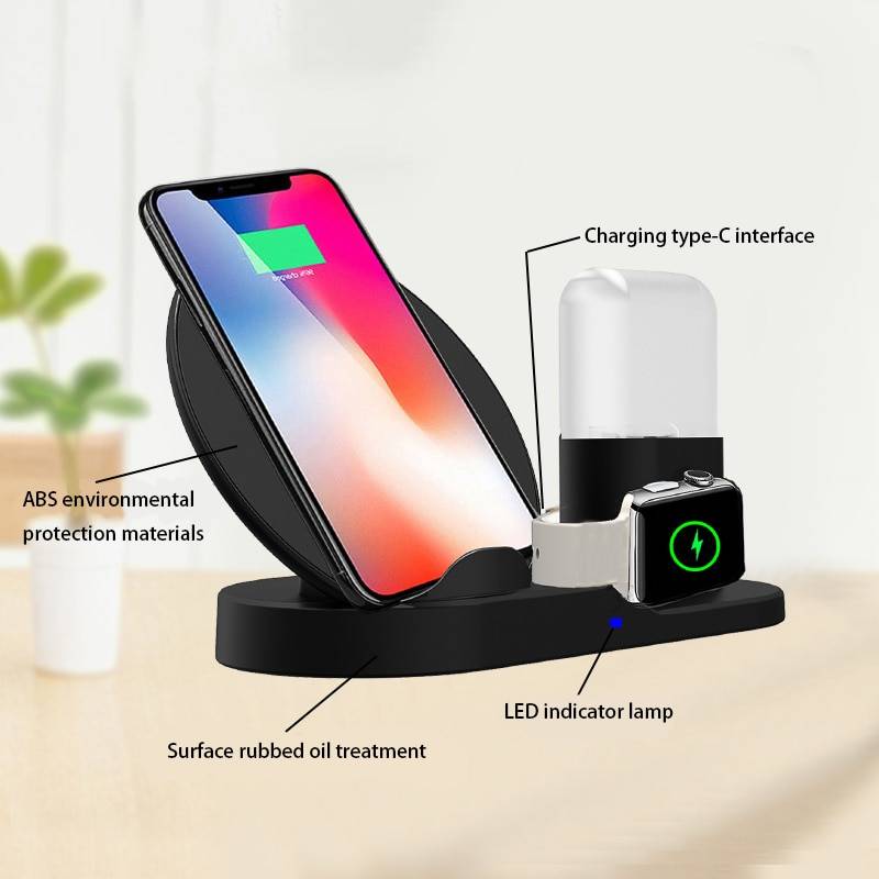3-in-1 Wireless Charging Dock Station Phone Accessories 3 in 1 10W Fast Wireless Charger Dock Station Fast Charging For iPhone XR XS Max 8 for Apple Watch 2 3 4 For AirPods For Samsung Ships From : China|United States