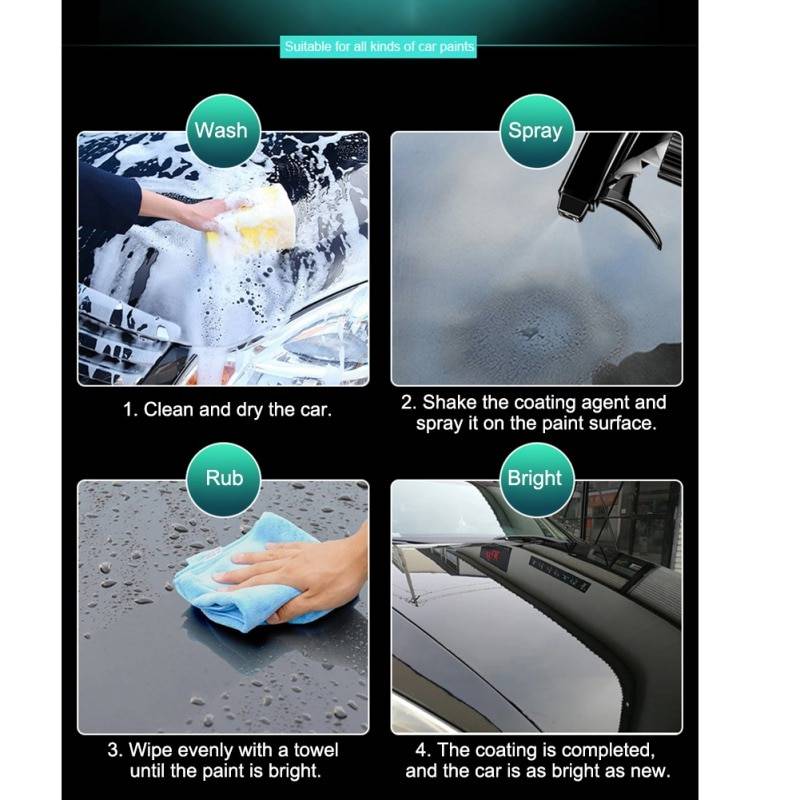 Fantastic Car Coating Spray Vehicles & Parts Car Repellent Ceramic Coating Nano Glass Plated Crystal Liquid Hydrophobic Coating Waterproof Agent Ships From : China|United States