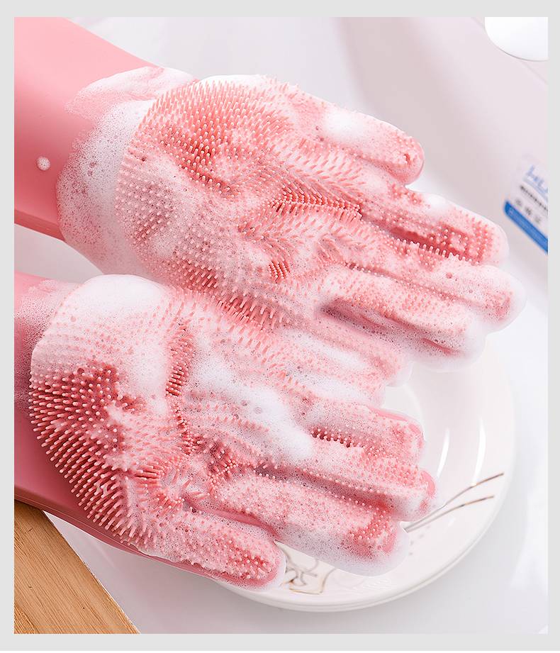 Magic Silicone Washing Sponge Gloves Home Goods Magic Silicone Dishwashing Scrubber Dish Washing Sponge Rubber Scrub Gloves Kitchen Cleaning 1 Pair Color : Yellow|Blue|Red|Deep Blue|Pink|Gray|purple|Lightpurple|Greent|SkyBlue