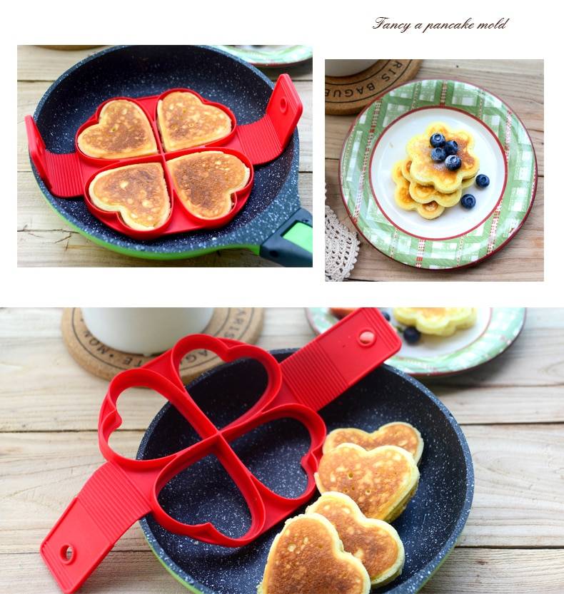 Non-Stick Flip Cooker Home Goods 1Pcs Silicone Non Stick Fantastic Egg Pancake Maker Ring Kitchen Baking Omelet Moulds Flip cooker Egg Ring Mold Color : FLOWER|SQUARE|HEART|ROUND|7-ROUND|HEART-FLOWER-ROUND|ROUND-HEART|10HEART