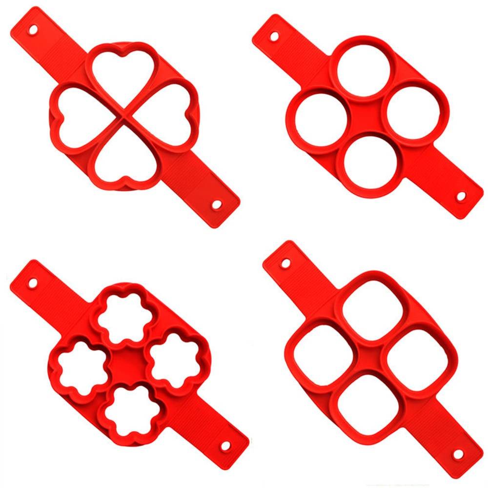 Non-Stick Flip Cooker Home Goods 1Pcs Silicone Non Stick Fantastic Egg Pancake Maker Ring Kitchen Baking Omelet Moulds Flip cooker Egg Ring Mold Color : FLOWER|SQUARE|HEART|ROUND|7-ROUND|HEART-FLOWER-ROUND|ROUND-HEART|10HEART