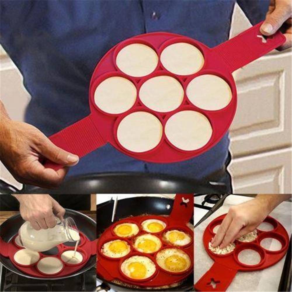 Non-Stick Flip Cooker Home Goods 1Pcs Silicone Non Stick Fantastic Egg Pancake Maker Ring Kitchen Baking Omelet Moulds Flip cooker Egg Ring Mold Color : FLOWER|SQUARE|HEART|ROUND|7-ROUND|HEART-FLOWER-ROUND|ROUND-HEART|10HEART