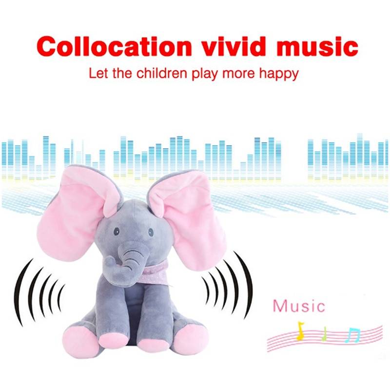 Peek A Boo Stuffed Animal Elephant Plush Toy Toys Stuffed Animal Toy Plush Elephant Doll Play Electric Music Education Birthday Christmas Thanksgiving Gifts For Kids Children Color : Pink