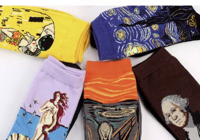 Casual Famous Painting Cotton Socks Accessories Casual Famous Painting Cotton Socks Accessories