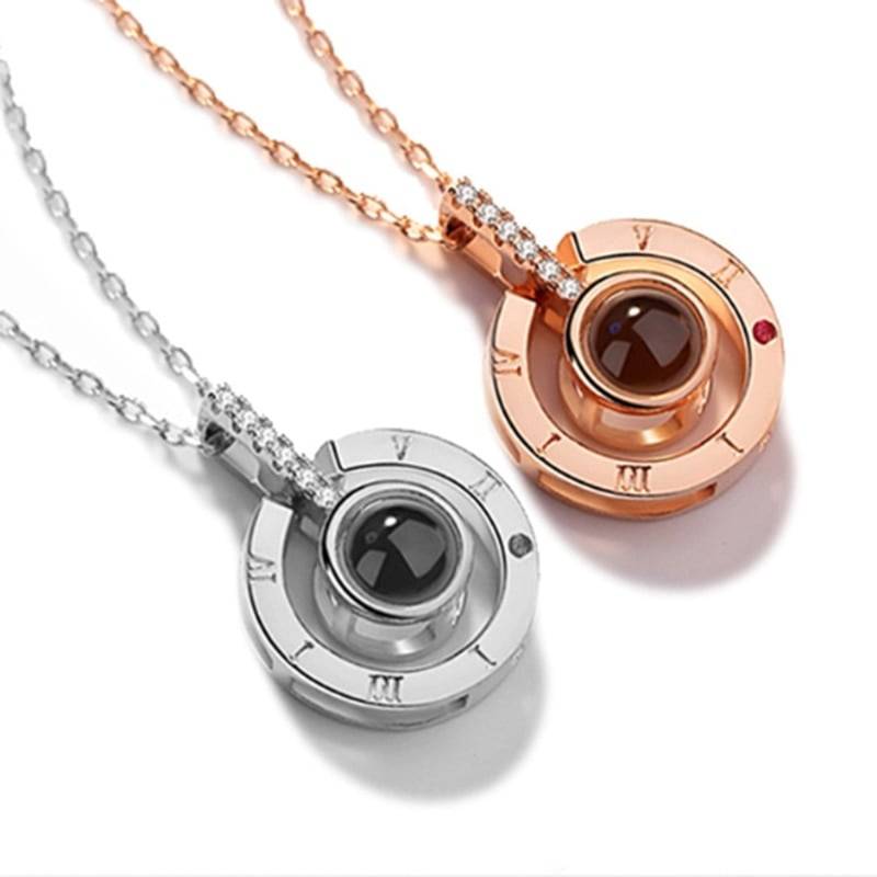 Metal “I Love You” Phrase Projection Pendant Necklace Jewelry Metal