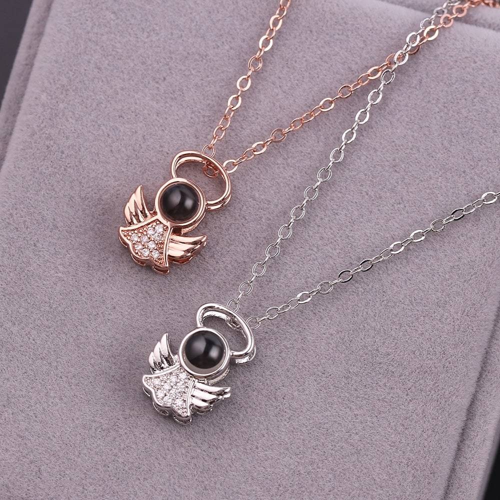 Metal “I Love You” Phrase Projection Pendant Necklace Jewelry Metal