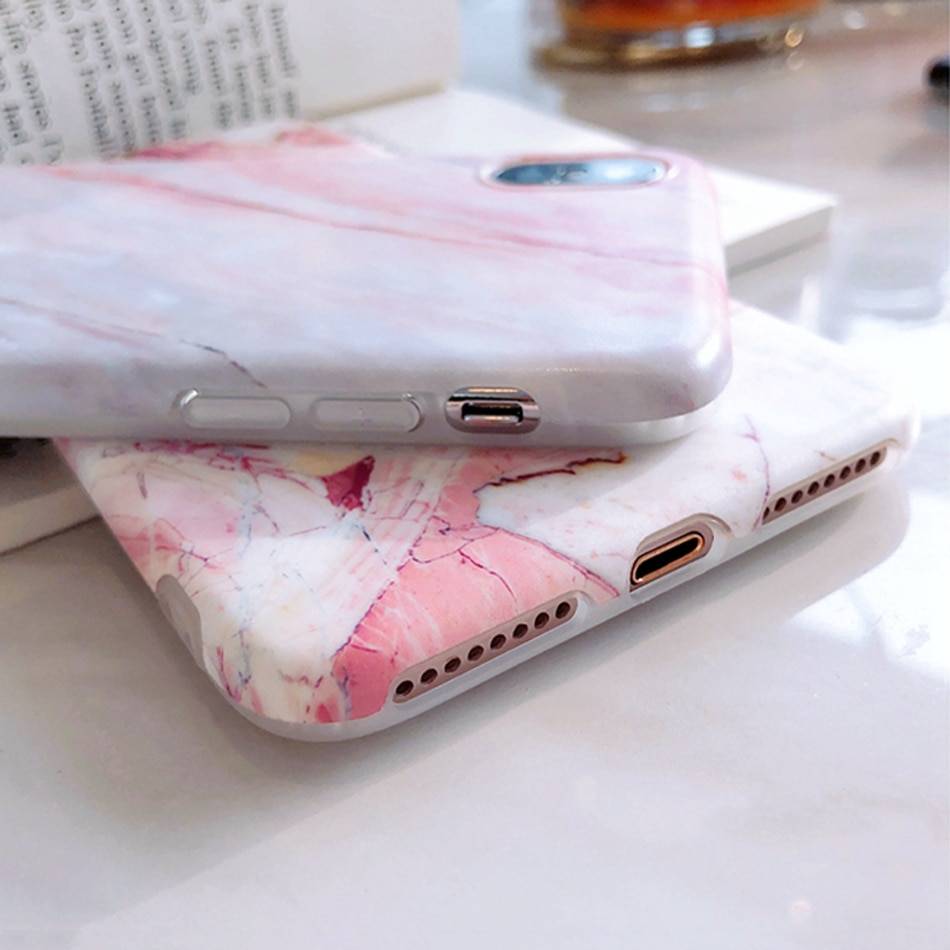Moskado Phone Case For iPhone 6 6s 7 8 Plus Luxury Glossy Granite Stone Marble Texture Cover For iPhone 11 Pro X XS Max XR Shell Phone Accessories 